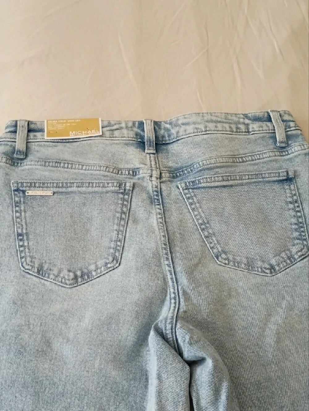 NWT Michael Kors Light Wash Denim Jeans - Crop Wide Legs Five-Pocket